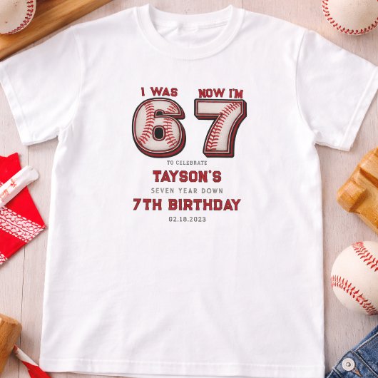 I Was 6, Now I’m 7 – Baseball 7th Birthday T-shirt