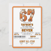 I Was 6, Now I’m 7 – Basketball 7th Birthday Kaart (Voorkant)