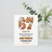 I Was 6 Now I’m 7 Basketball – 7th Birthday Party Bedankkaart (Staand voorkant)