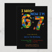  I Was 6 Now I’m 7 Boy Birthday Kaart (Voorkant / Achterkant)