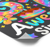 I Was 6 Now I’m 7 Tie Dye Birthday Awesome Since 2 Poster (Hoek)