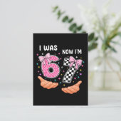 I was 6 now I'm 7 cute birthday numbers Briefkaart (Staand voorkant)