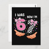 I was 6 now I'm 7 cute birthday numbers Briefkaart (Voorkant / Achterkant)