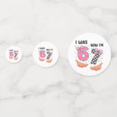 I was 6 now I'm 7 cute birthday numbers Confetti (Voorkanten)