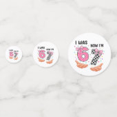 I was 6 now I'm 7 cute birthday numbers Confetti (Achterkanten)