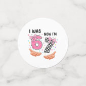 I was 6 now I'm 7 cute birthday numbers Confetti (Kleine voorkant)