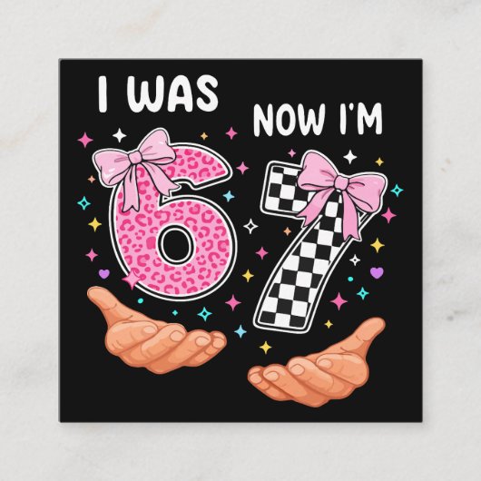 I was 6 now I'm 7 cute birthday numbers Informatiekaartje (Voorkant)