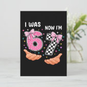 I was 6 now I'm 7 cute birthday numbers Kaart (Staand voorkant)