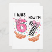 I was 6 now I'm 7 cute birthday numbers Kaart (Voorkant / Achterkant)