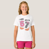 I was 6 now I'm 7 cute birthday numbers T-shirt (Voorkant volledig)