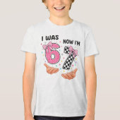 I was 6 now I'm 7 cute birthday numbers Tri-Blend Shirt (Voorkant)