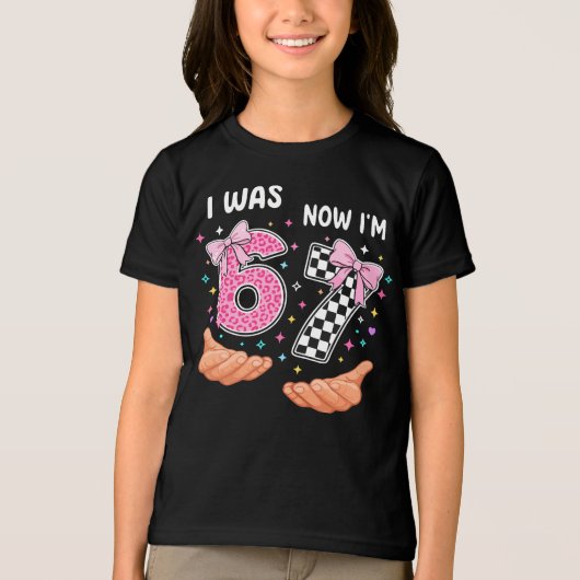 I was 6 now I'm 7 cute birthday numbers Tri-Blend Shirt (Voorkant)