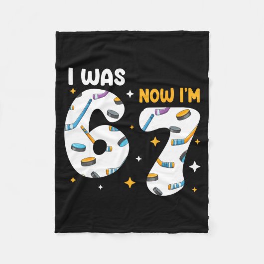 I Was 6 Now Im 7 Hockey Birthday  Fleece Deken (Voorkant)