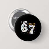 I Was 6 Now Im 7 Hockey Birthday  Ronde Button 5,7 Cm (Voorkant /achterkant)