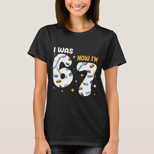 I Was 6 Now Im 7 Hockey Birthday T-shirt (Voorkant)