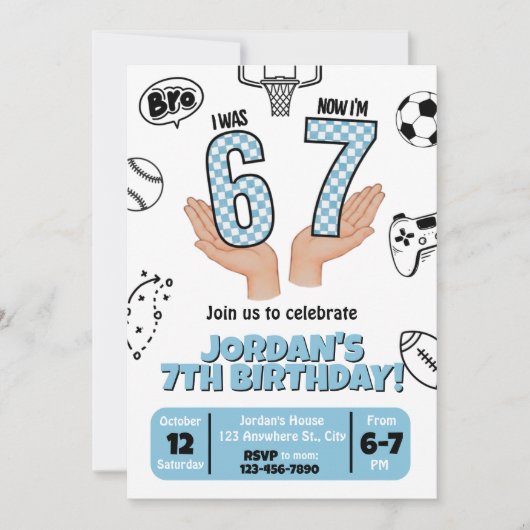 I was 6 Now I'm 7 Invite, 67 Theme Kaart (Voorkant)