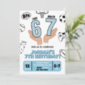 I was 6 Now I'm 7 Invite, 67 Theme Kaart (Staand voorkant)