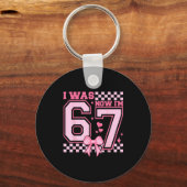 I Was 6 Now I'm 7 Nk Coquette Bow Heart Checkered  Sleutelhanger (Voorkant)