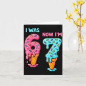 I Was 6 Now I'm 7 Seven Year Old Birthday 67 Ice C Kaart (Gele Bloem)