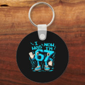 I Was 6 Now I'm 7 Six Seven 7 Years Old Birthday B Sleutelhanger (Voorkant)