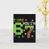 I Was 6 Now I'm 7 Six Seven 7th Birthday Boys Kids Kaart (Gele Bloem)