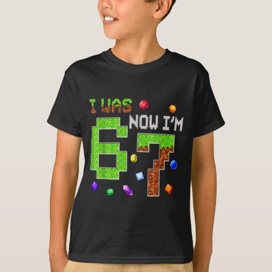 I Was 6 Now I'm 7 Six Seven 7th Birthday Boys Kids T-shirt (Voorkant)