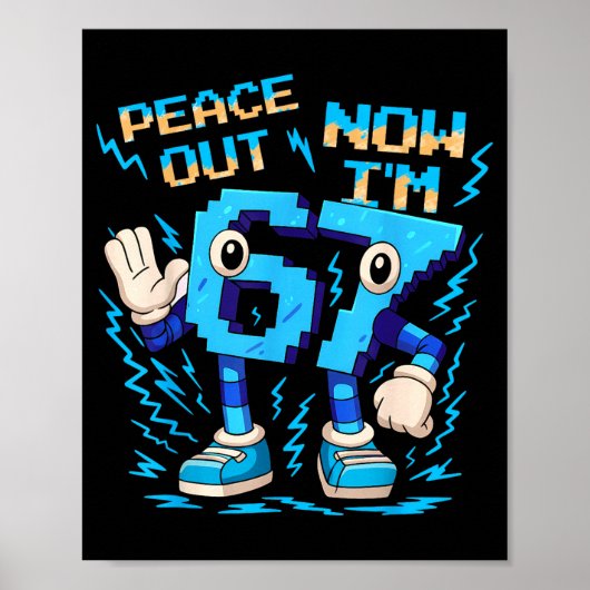 I Was 6 Now I'm 7 Six Seven Brainrot 7 Year Old Bi Poster (Voorkant)