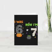 I Was 6 Now I'm 7 Soky Birthday Halloween Graphic  Kaart (Voorkant)
