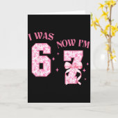 I Was 6 Now I'm 7 Year Old Birthday Girls Coquette Kaart (Gele Bloem)