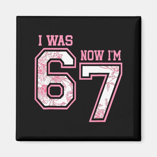 I Was 6 Now I'm 7 Year Old Birthday Girls Coquette Magneet (Voorkant)