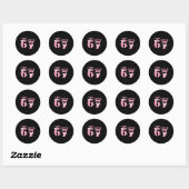 I Was 6 Now I'm 7 Year Old Birthday Girls Coquette Ronde Sticker (Vel)