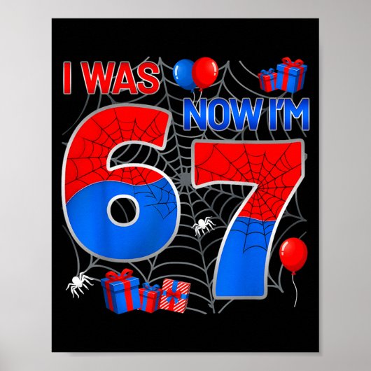 I Was 6 Now I'm 7 Year Old Boy Kids 7th Birthday S Poster (Voorkant)