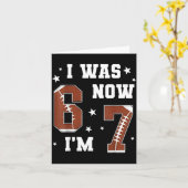 I Was 6 Now I'm 7 Year Old Football Theme 7th Birt Kaart (Gele Bloem)