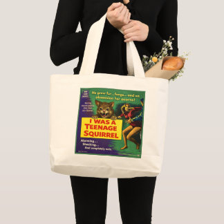 I was a teenage squirrel grote tote bag