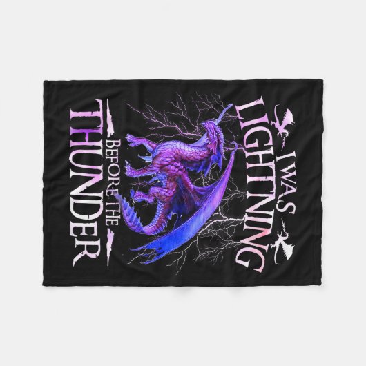 I Was Lightning Before The Thunder Dragons Lover M Fleece Deken (Voorkant (Horizontaal))