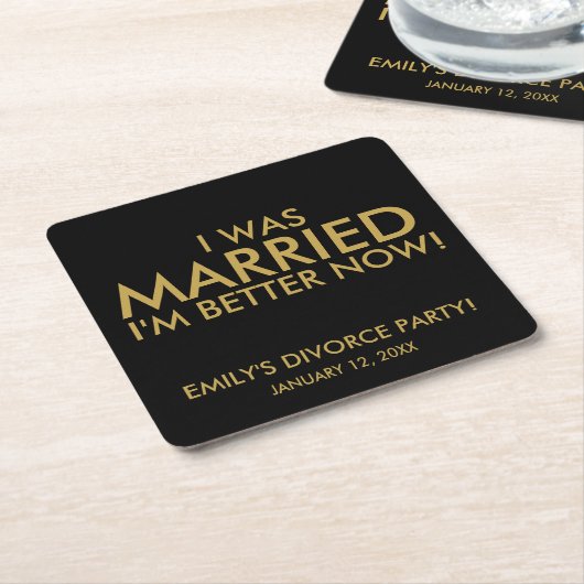 I Was Married – I’m Better Now Coaster Kartonnen Onderzetters (Schuin)