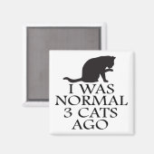 i-was-normal-3-cats-ago--funny-cat magneet (Voorkant / Achterkant)