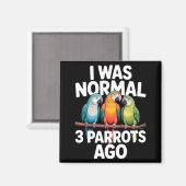 I Was Normal 3 Parrots Ago Funny Bird Lover Casual Magneet (Voorkant / Achterkant)