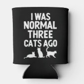 I Was Normal Three Cats ago Funny Cat Lover Blikjeskoeler (Achterkant)