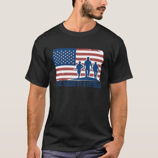 I Was Raised By A Veteran Veterans Day T-shirt (Voorkant)