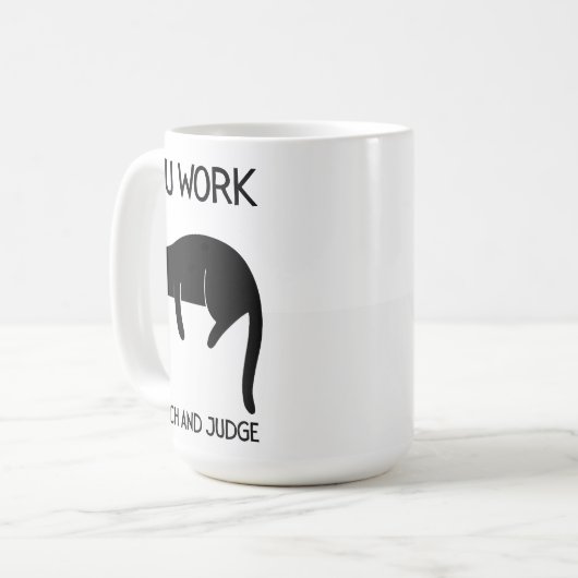 I watch and judge | Cat | Mug Decorative Koffiemok (Voorkant links)