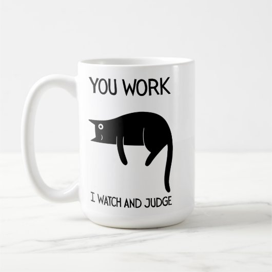 I watch and judge | Cat | Mug Decorative Koffiemok (Links)