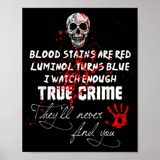 I Watch Enough True Crime They'll Never Find You F Poster (Voorkant)