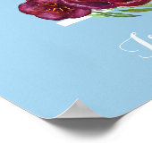 I Waterverf Floral Monogram Custom Nursery Poster (Hoek)