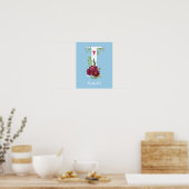 I Waterverf Floral Monogram Custom Nursery Poster (Keuken)
