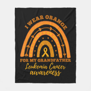 I We Wear Orange For Grandfather Leukemia Cancer A Fleece Deken