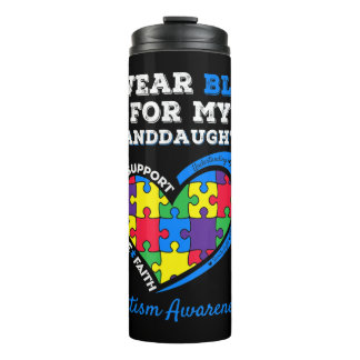 I Wear Blue For Autism Awareness Family Matching T Thermosbeker