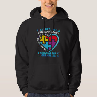 I Wear Blue For My Grandkids Autism Awareness Gran Hoodie
