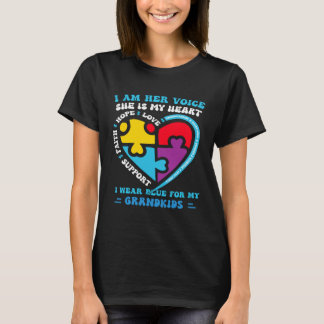 I Wear Blue For My Grandkids Autism Awareness Gran T-shirt