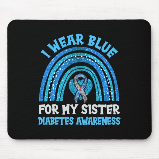 I Wear Blue For My Sister Diabetes Awareness Sist Muismat (Voorkant)